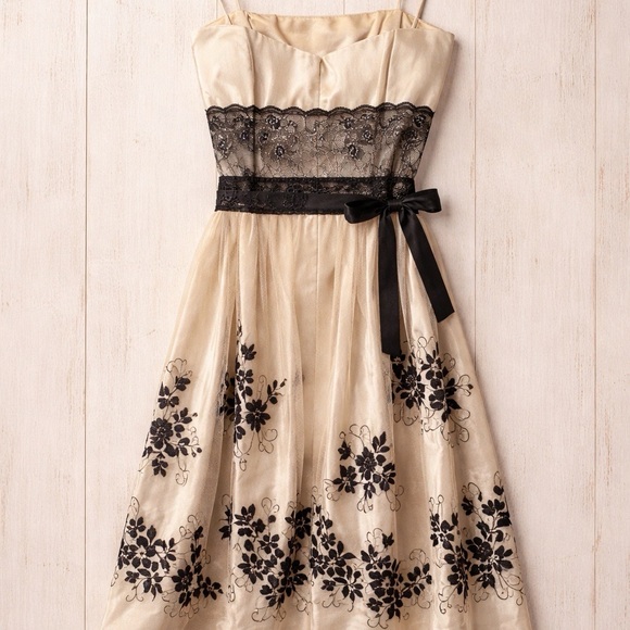 OC OLEG CASSINI VINTAGE INSPIRED TULLE SILK LINED DRESS SZ 8 - Picture 3 of 12